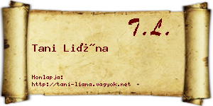 Tani Liána névjegykártya